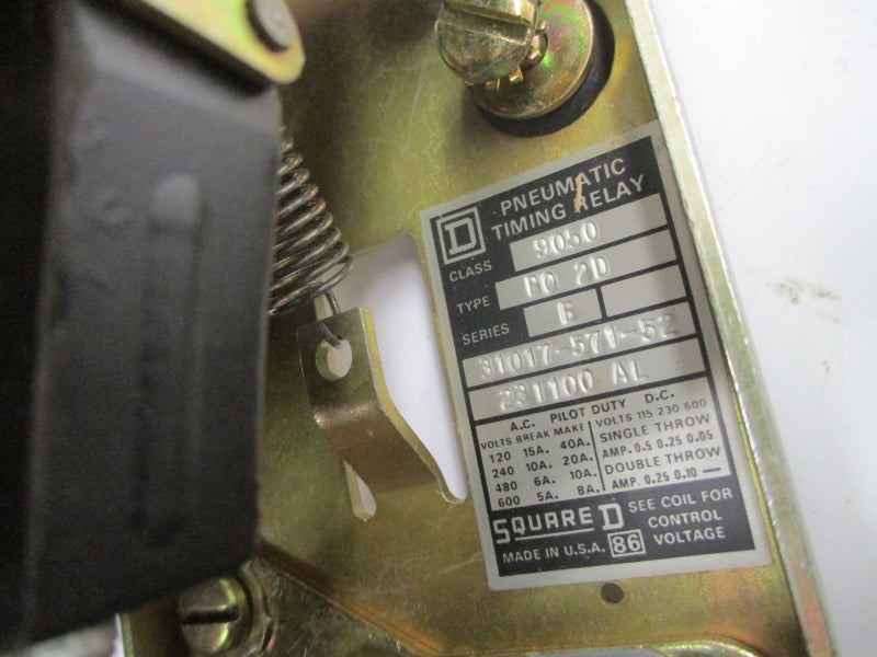 SQUARE D 9050B0-2D SER. E 110/120VAC 15A NSMP