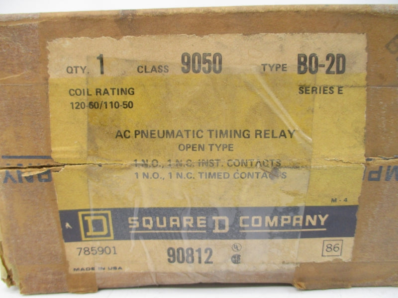 SQUARE D 9050B0-2D SER. E 110/120VAC 15A NSMP