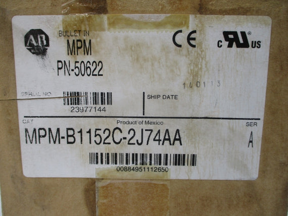 ALLEN BRADLEY MPM-B1152C-2J74AA SER. A 480VAC 3.61A NSMP