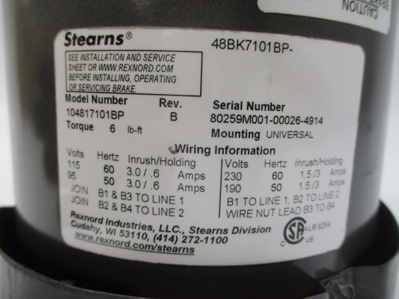 BALDOR VBM3546 34L088X269-C 208-230/460V 3.7-3.4/1.7A NSMP