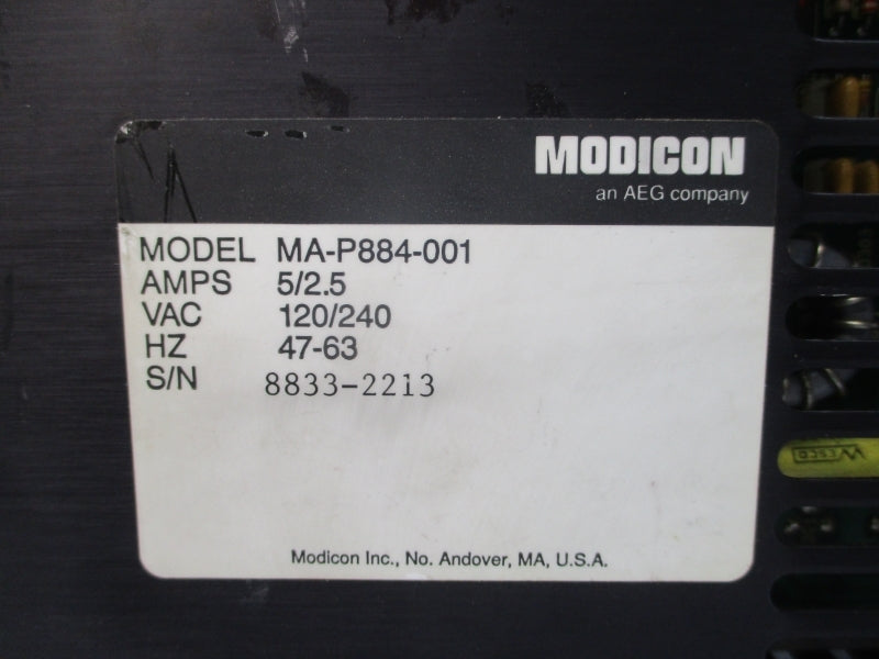 MODICON MA-P884-001 120/240VAC 5/2.5A (NO KEY) UNMP
