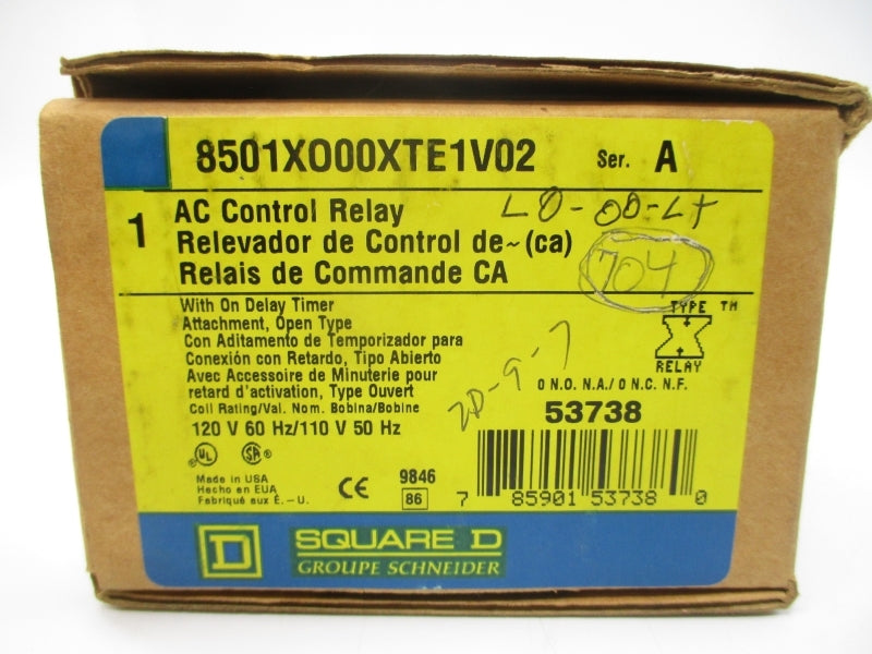 SQUARE D 8501XO00XTE1V02 SER. A 110/120V 20A 0.2-60S NSMP