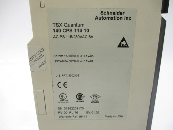SCHNEIDER AUTOMATION 140CPS11410 115/230VAC 8A UNMP
