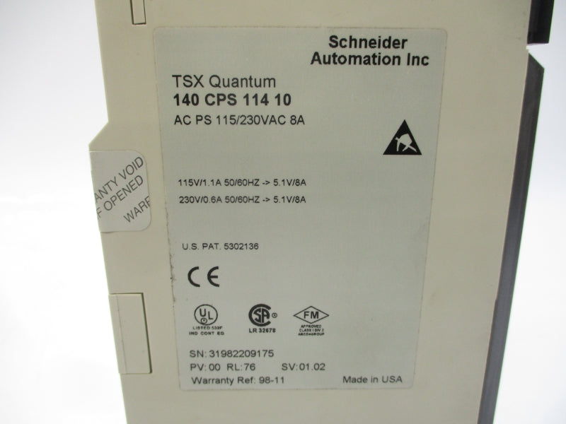 SCHNEIDER AUTOMATION 140CPS11410 115/230VAC 8A UNMP