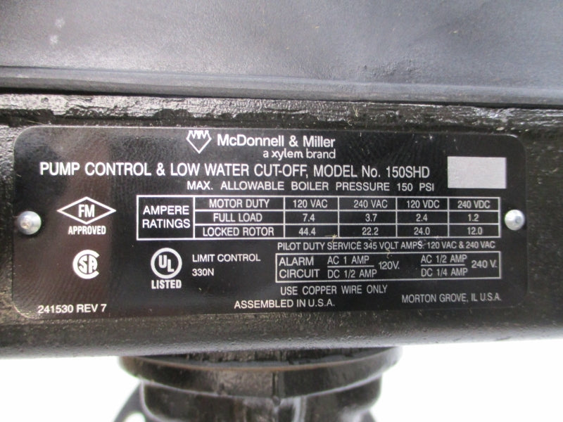MCDONNELL & MILLER 150S-HD 173003 120/240VAC 44.4A 150PSI NSMP