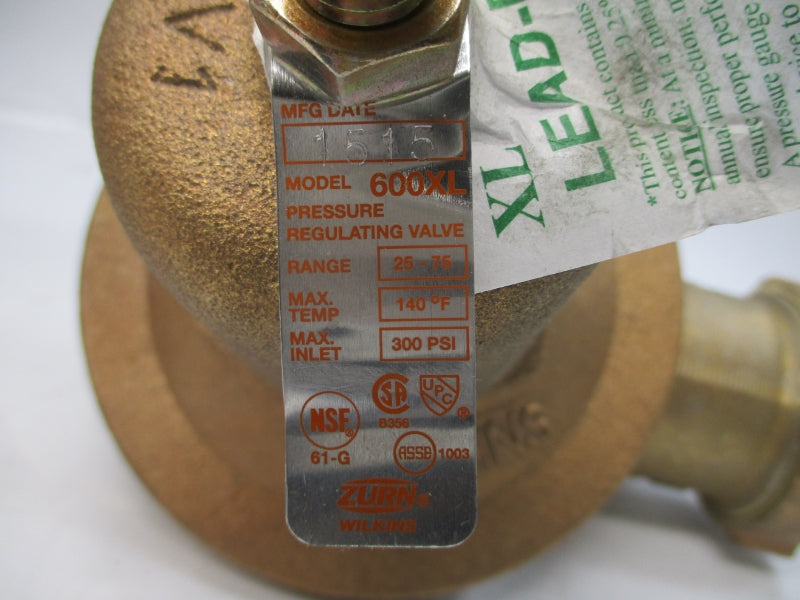 ZURN WILKINS 600XL 25-75PSI 2" NSMP