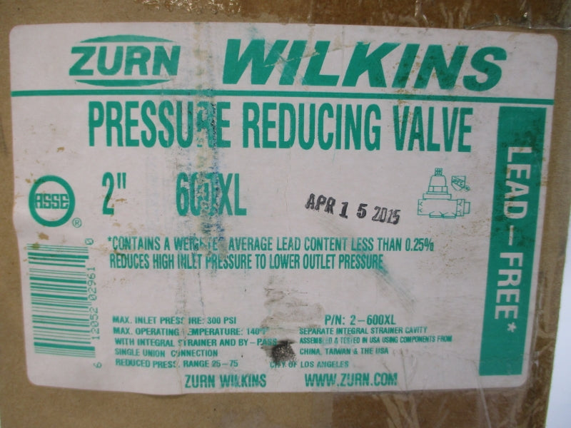 ZURN WILKINS 600XL 25-75PSI 2" NSMP