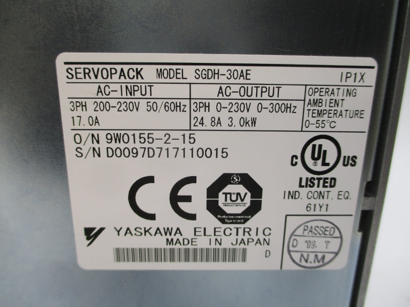 YASKAWA SGDH-30AE 200-230VAC 17.0A NSMP