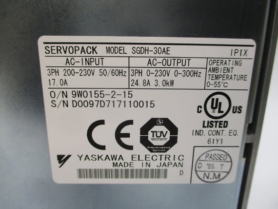 YASKAWA SGDH-30AE 200-230VAC 17.0A NSMP