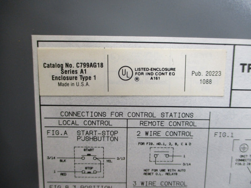 CUTLER HAMMER C799AG18 SER. A1 440/480V 90A NSNP