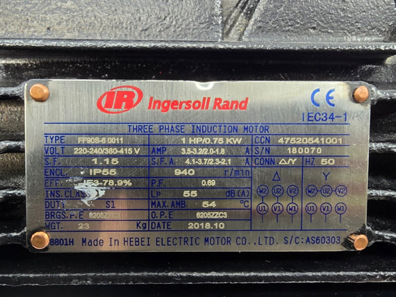 INGERSOLL RAND 47520541001 FF90S-60011 220-240/380-415V 3.5-3.2/2.0-1.8A NSNP