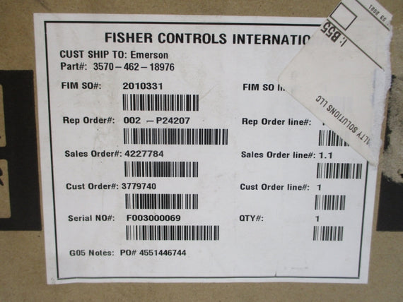 FISHER 3570-462-18976 NSMP