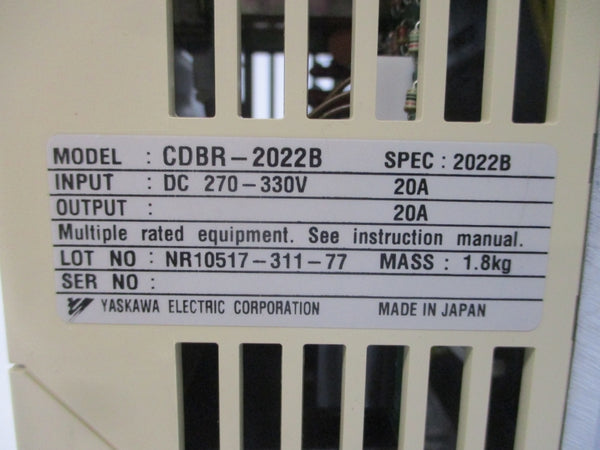 YASKAWA CDBR-2022B 270-330VDC 20A NSMP