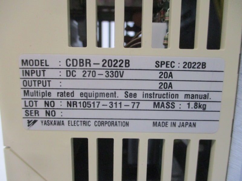 YASKAWA CDBR-2022B 270-330VDC 20A NSMP