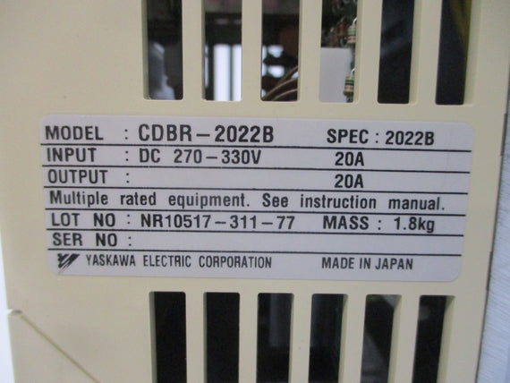 YASKAWA CDBR-2022B 270-330VDC 20A NSMP