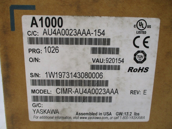 YASKAWA CIMR-AU4A0023AAA 380-480VAC 24/20A REV. E NSMP