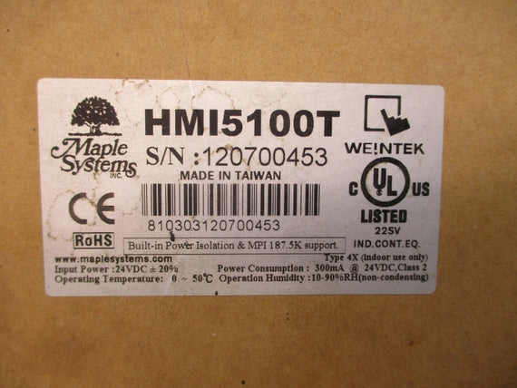 MAPLE SYSTEMS HMI5100T 24VDC NSMP