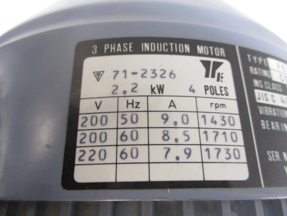 YASKAWA ELECTRIC FELQ-5 71-2326 220V 7.9A NSNP