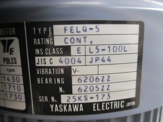 YASKAWA ELECTRIC FELQ-5 71-2326 220V 7.9A NSNP