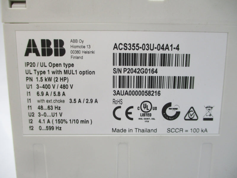 ABB ACS355-03U-04A1-4 400/480V 6.9/5.8A NSMP