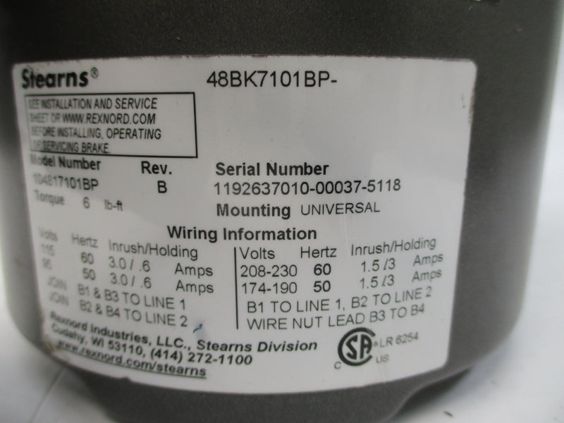 BALDOR VBM3542 34K045-3820-C 208-230/460V 2.9-2.6/1.3A NSNP