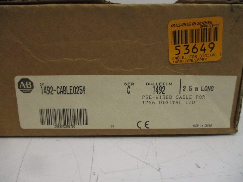 ALLEN BRADLEY 1492-CABLE025Y SER. C (BR/WH)NSMP