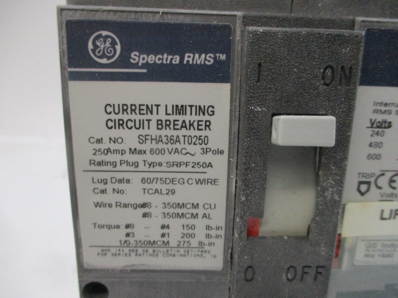GENERAL ELECTRIC SFHA36AT0250 600VAC 250A NSMP