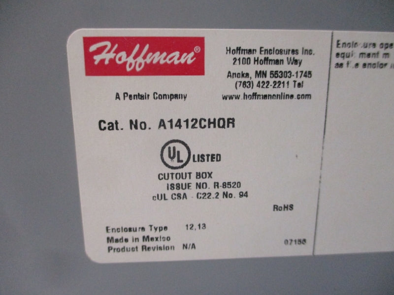 HOFFMAN A1412CHQR NSNP
