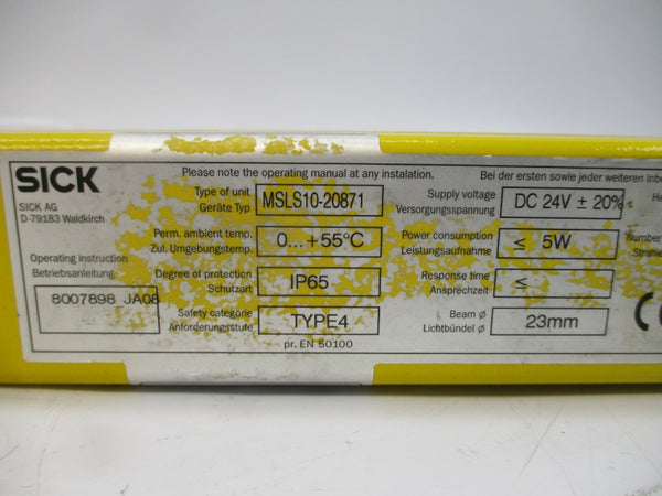 SICK MSLS10-20871 1017923 24VDC NSNP