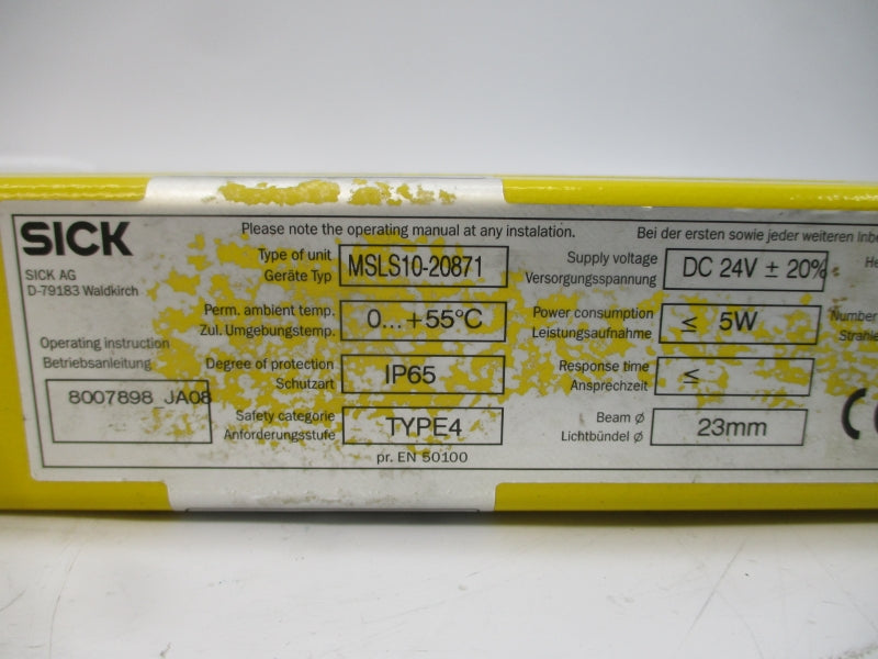 SICK MSLS10-20871 1017923 24VDC NSNP