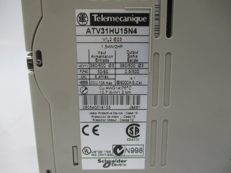 TELEMECANIQUE ATV31HU15N4 380/500V 6.4A NSNP