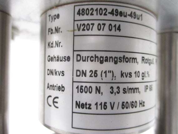 HTT 4802102-49EU-49U1 V20707014 115V 1" NSNP