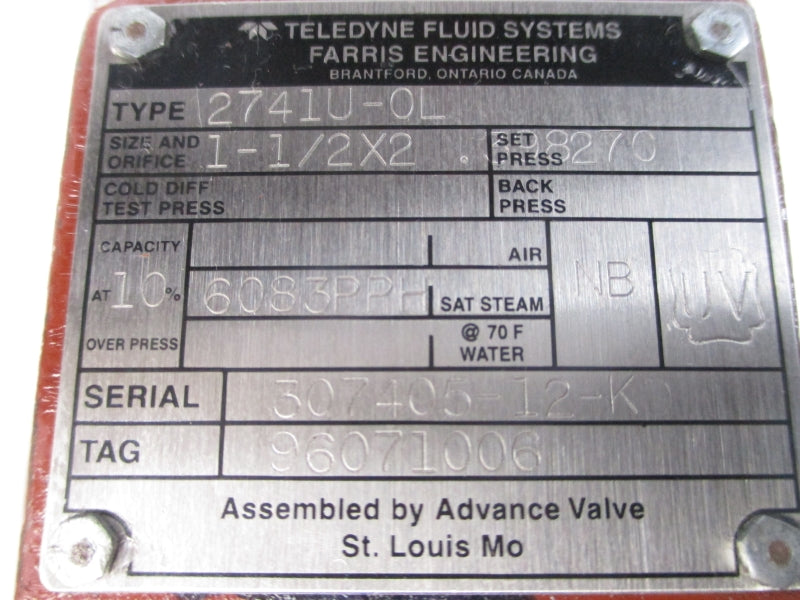 TELEDYNE 2741U-0L 1-1/2X2 NSNP