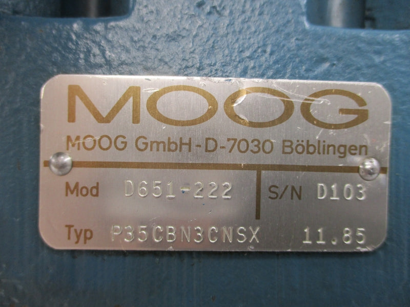 MOOG D651-222 P35CBN3CNSX UNMP