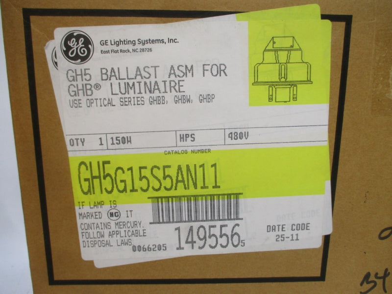 GENERAL ELECTRIC GH5G15S5AN11 480V 0.4A NSMP