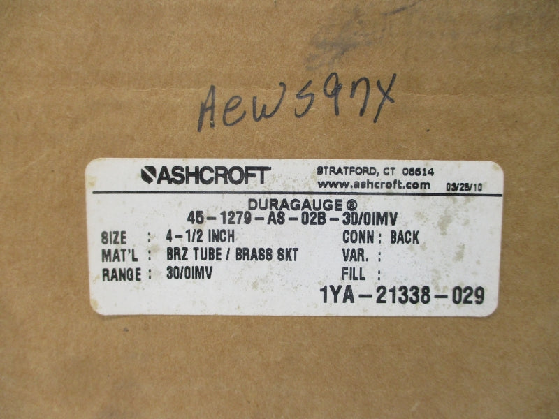 ASHCROFT 45-1279-AS-02B-30/0IMV 4-1/2" NSMP