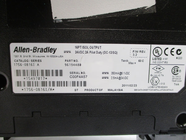 ALLEN BRADLEY 1756-OB16I SER. A F/W 3.2 24VDC 2A NSMP