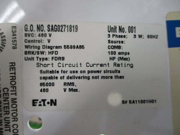 EATON 5A11001H01 480V 100A NSNP