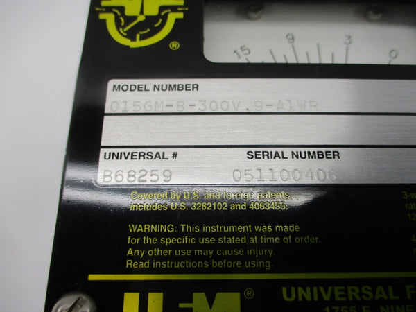 UNIVERSAL FLOW MONITORS 015GM-8-300V.9-A1WR 480VAC 15A NSNP
