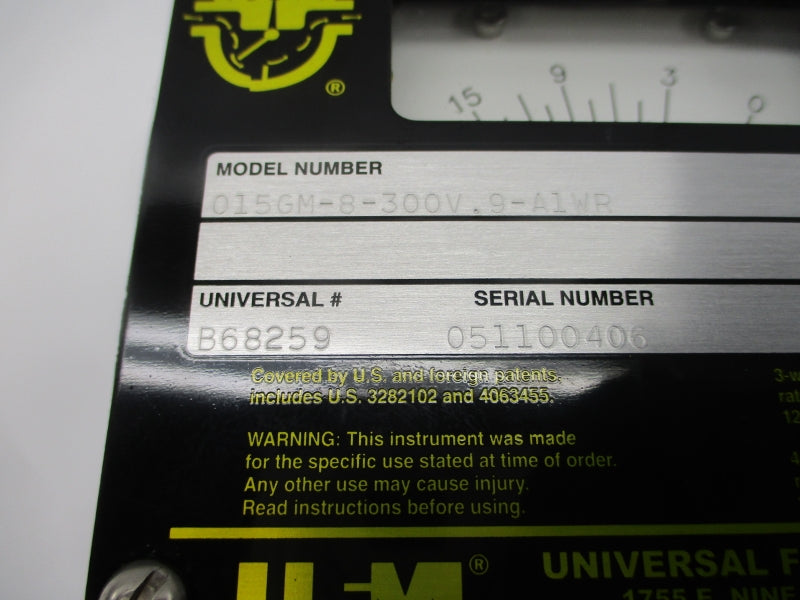 UNIVERSAL FLOW MONITORS 015GM-8-300V.9-A1WR 480VAC 15A NSNP