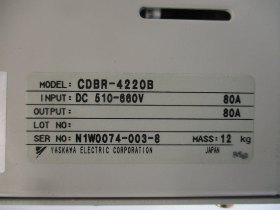 YASKAWA ELECTRIC CDBR-4220B 510-660VDC 80A NSNP