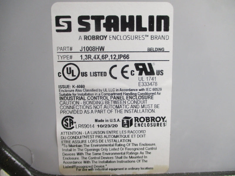 STAHLIN J1008HW 10X8X4 NSMP