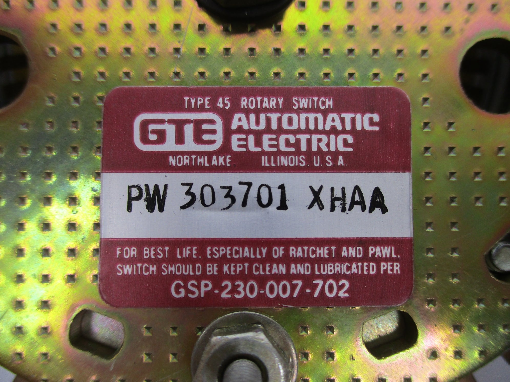 GTE AUTOMATIC ELECTRIC PW303701XHAA NSNP