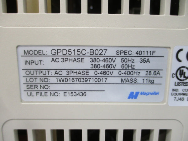 MAGNETEK GPD515C-B027 380-460VAC 35A NSMP