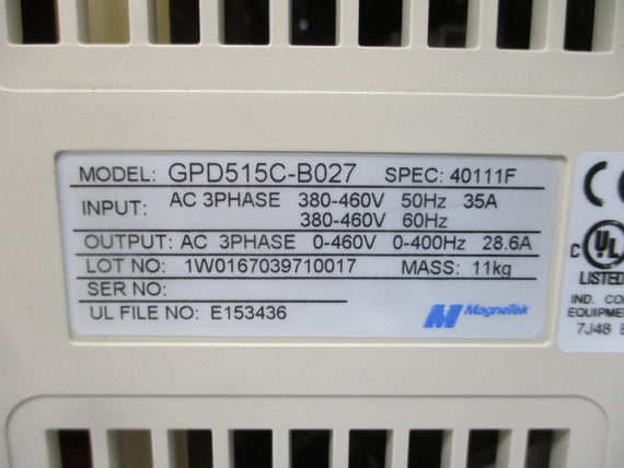 MAGNETEK GPD515C-B027 380-460VAC 35A NSMP