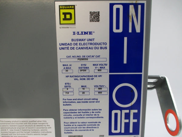 SQUARE D PQ3603G 600V 30A NSNP