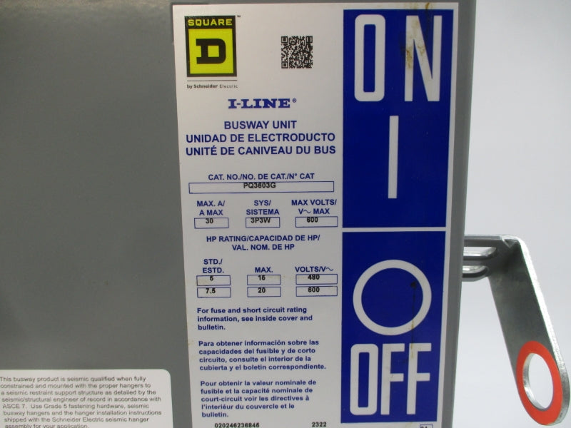 SQUARE D PQ3603G 600V 30A NSNP