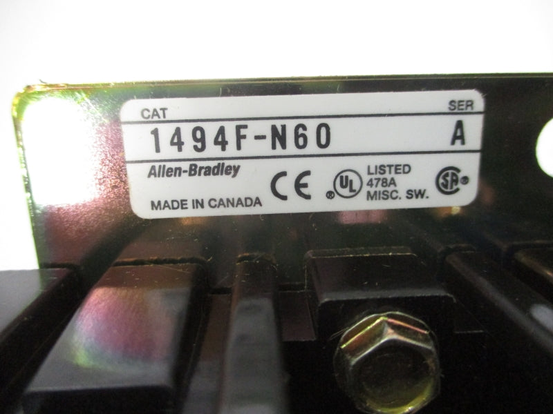 ALLEN BRADLEY 1494F-N60 SER. A 600VAC 60A NSNP