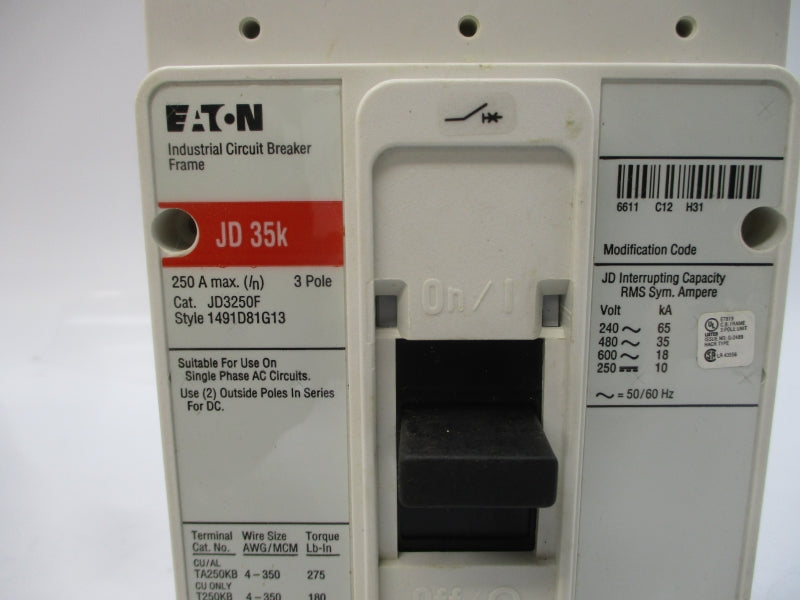 EATON JD3250F SER. C 600VAC 250A NSMP