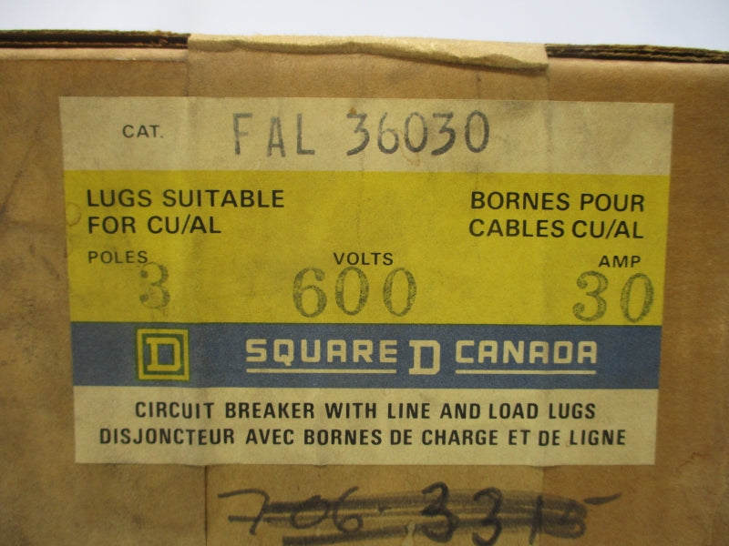 SQUARE D FAL36030 600V 30A NSMP